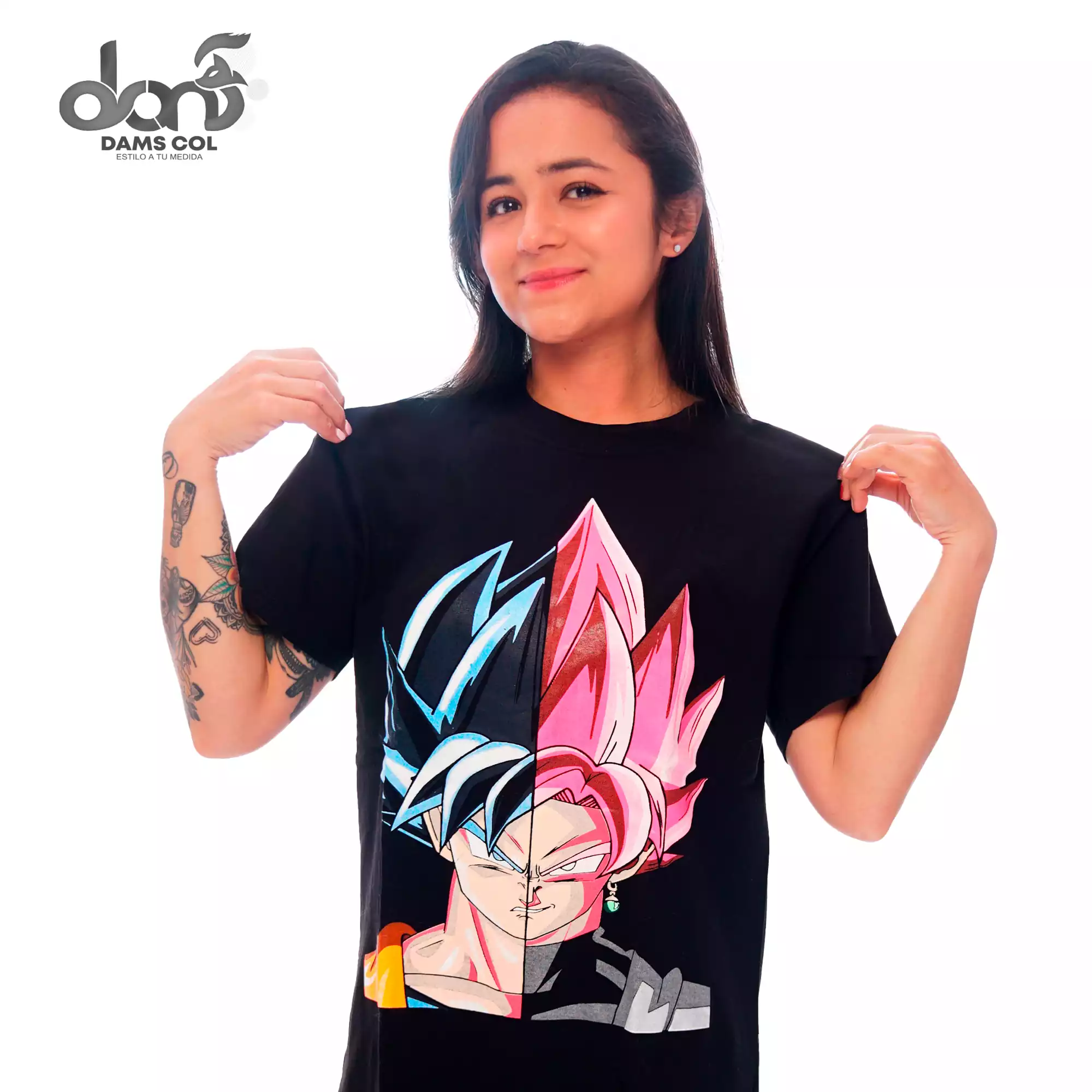 CAMISETA DBZ GOKU DIOS ROSE UNISEX  DAMS COL