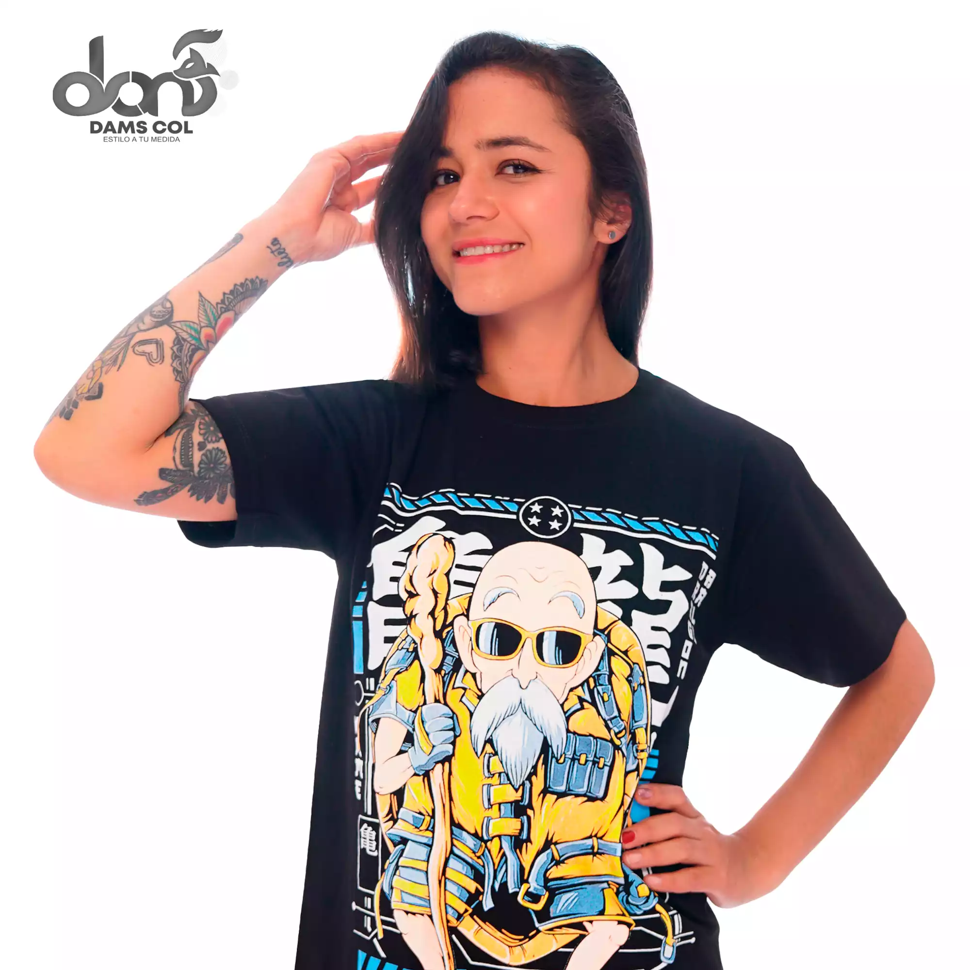 CAMISETA DBZ MAESTRO ROCHI UNISEX   COLOR NEGRO DAMS COL