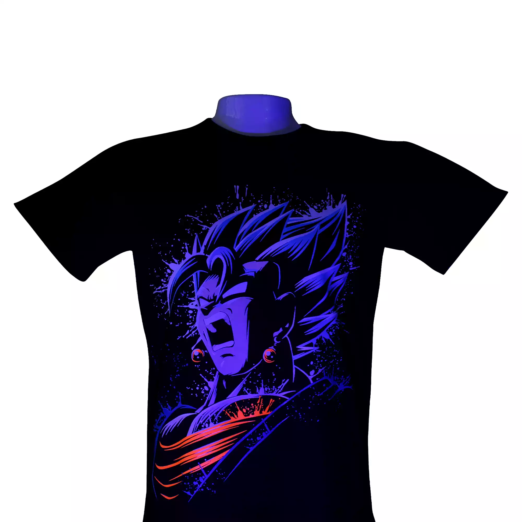 CAMISETA DRAGON BALL Z VEGITO NEON  UNISEX   COLOR NEGRO DAMS COL