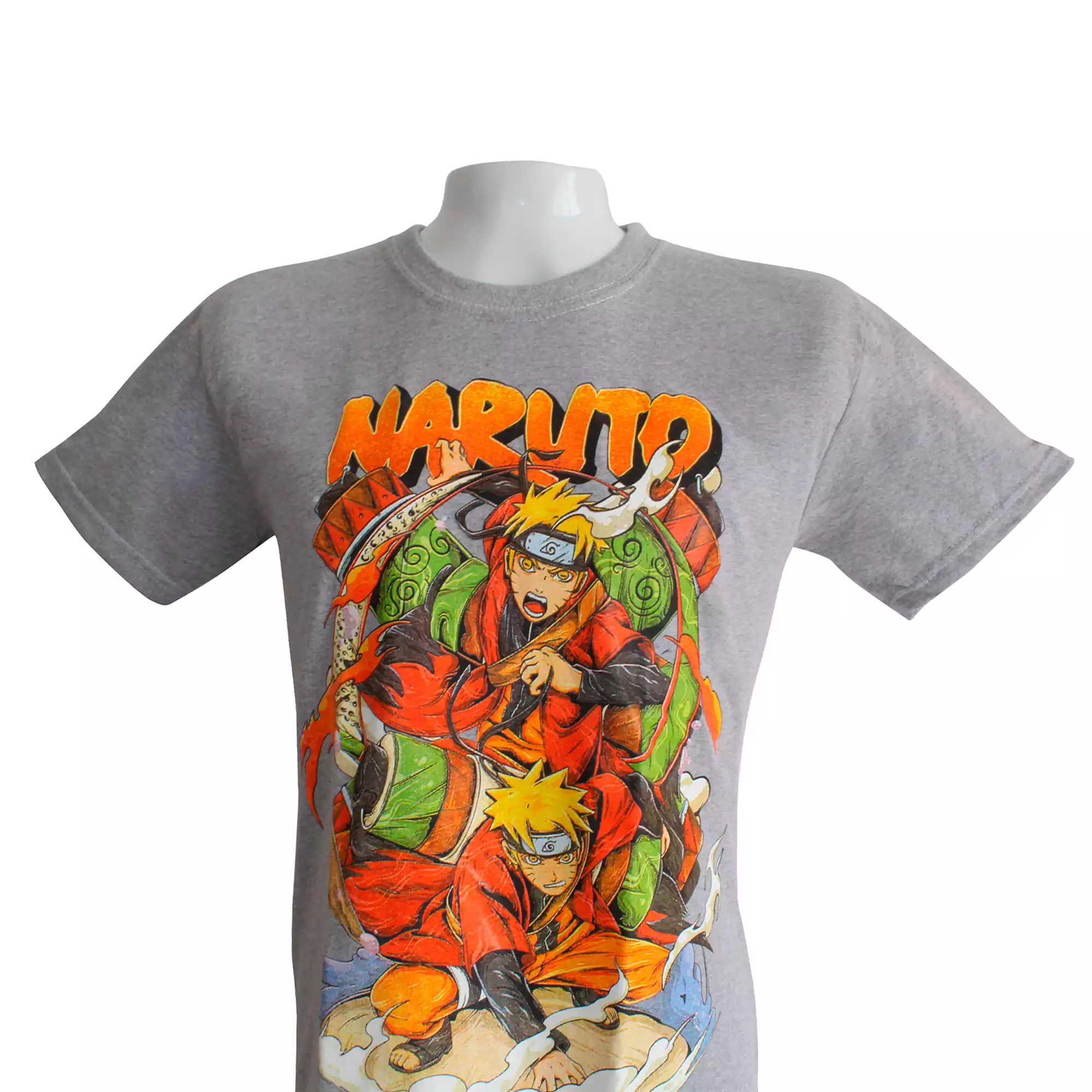 CAMISETA NARUTO UNISEX COLOR GRIS/ NEON DAMS COL