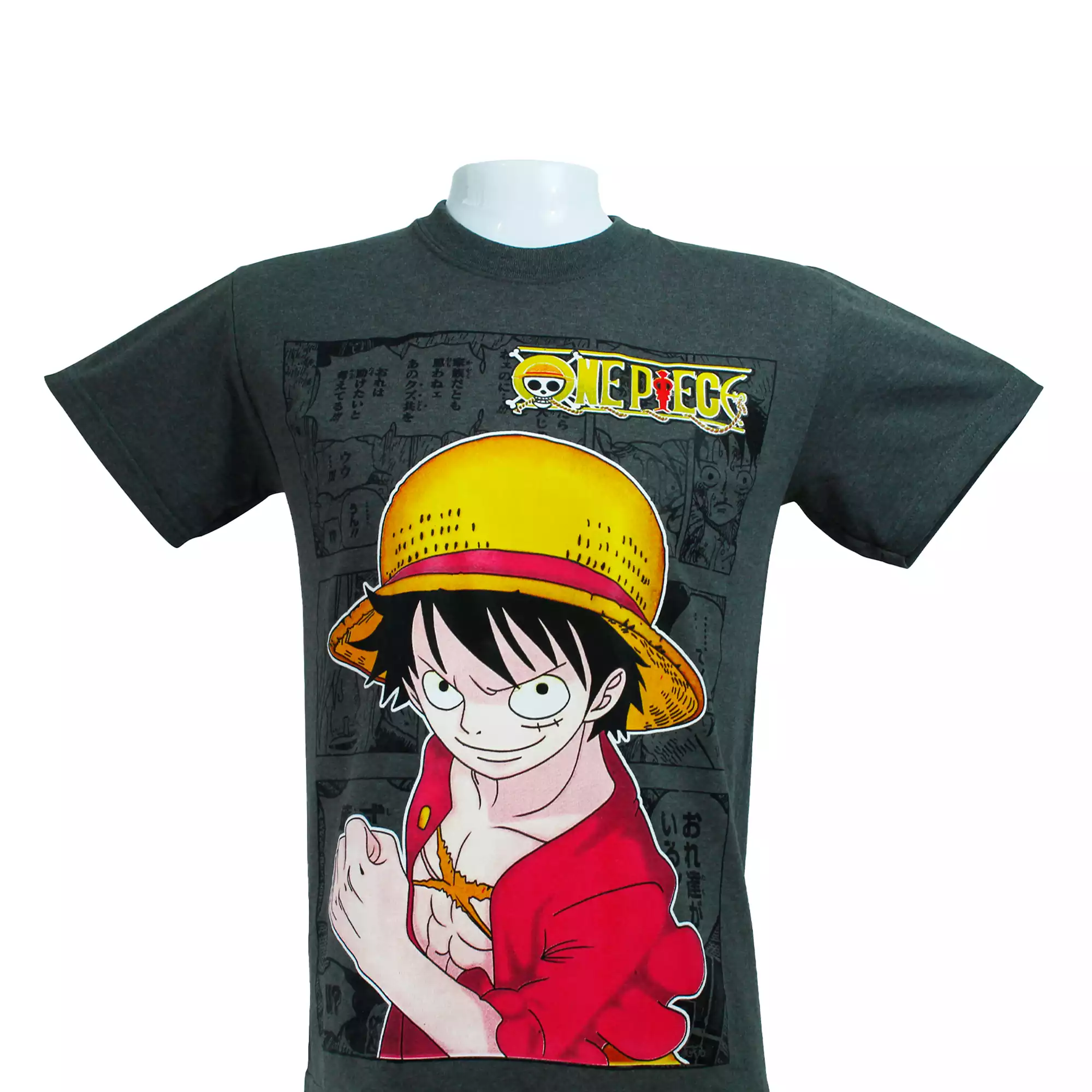 CAMISETA ONE PIECE  UNISEX COLOR GRIS DAMS COL