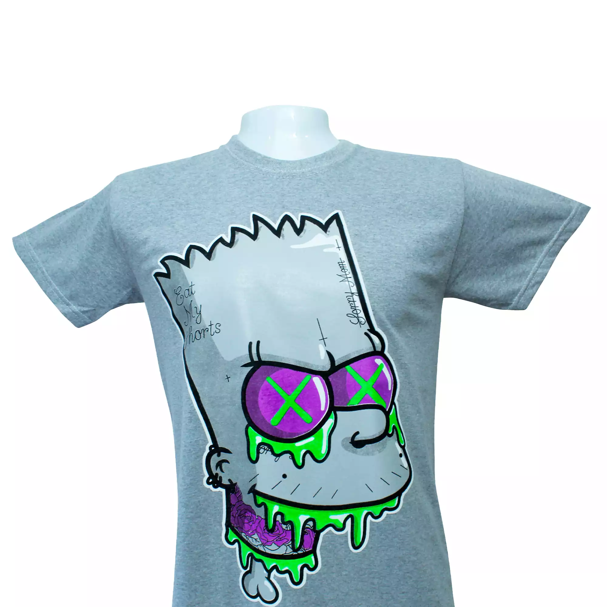 CAMISETA BART SIMPSON ZOMBIE  UNISEX COLOR GRIS DAMS COL