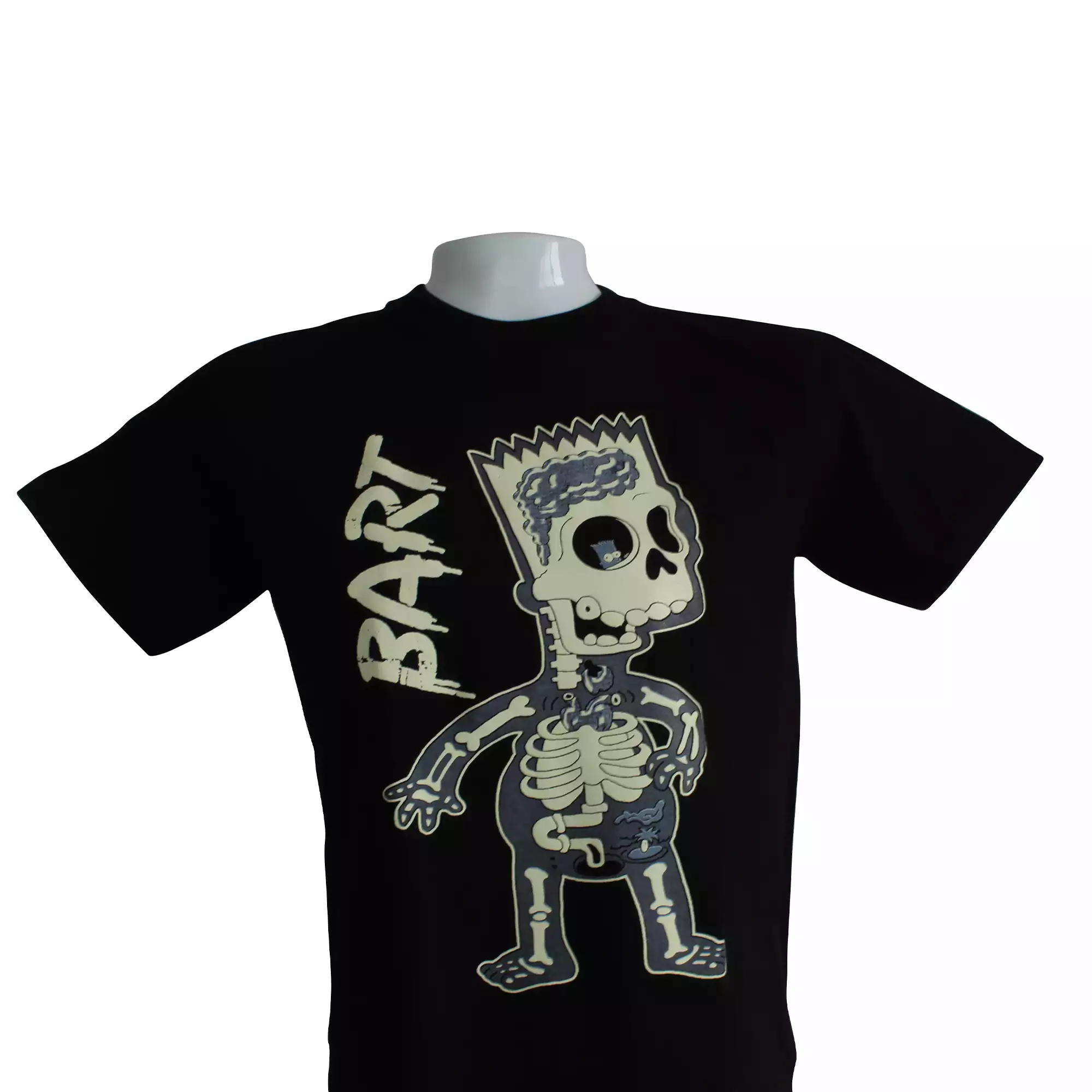 CAMISETA BART SIMPSON ESQUELETO  UNISEX COLOR GRIS DAMS COL
