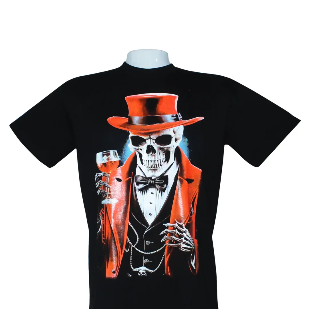 CAMISETA CALAVERA EN NEON