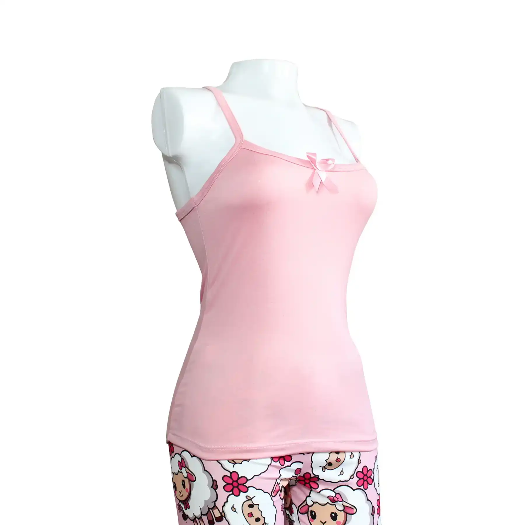 PIJAMA EN SHORT ROSA CON OVEJAS